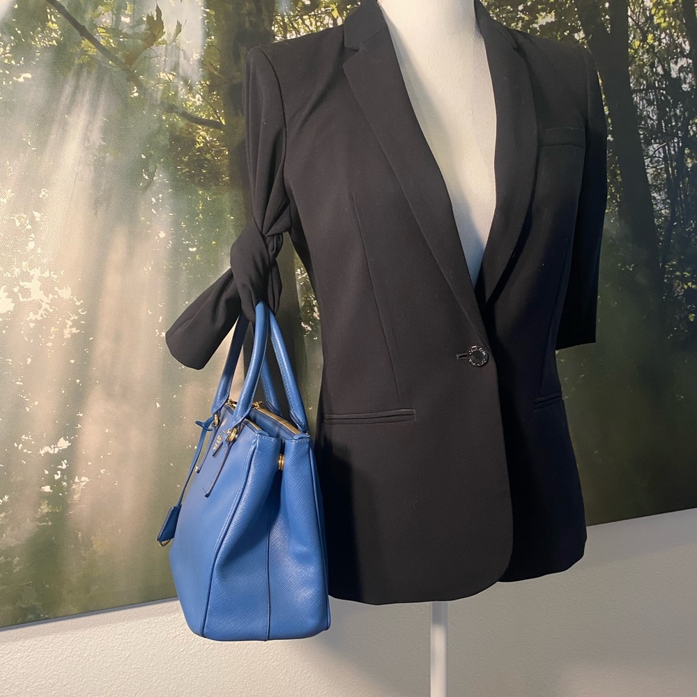 PRADA Galleria Small Saffiano Leather Tote In Blue - Picture 4 of 17